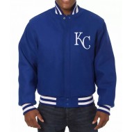  Kansas City Royals Blue Wool Letterman Jacket