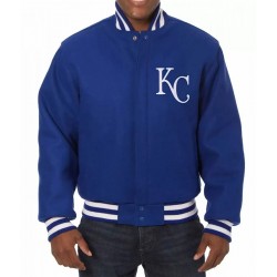  Kansas City Royals Blue Wool Letterman Jacket