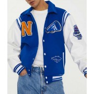  NTRLS World Series Blue and White Letterman Jacket