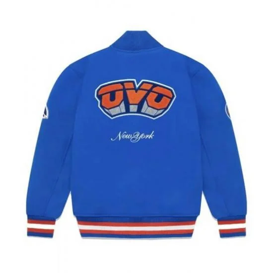 OVO NY Knicks Blue Wool Varsity Jacket