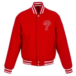  Philadelphia Phillies Red Wool Letterman Jacket