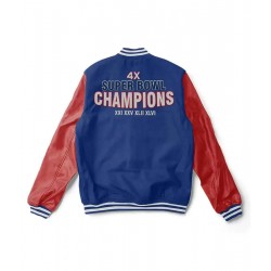  Super Bowl 4x Champions NY Giants Letterman Blue/Red Jacket