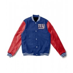  Super Bowl 4x Champions NY Giants Letterman Blue/Red Jacket