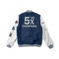  Super Bowl 5x Champions Dallas Cowboys Varsity Navy/White Jacket