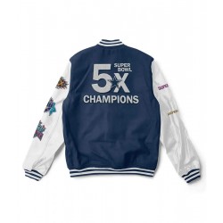  Super Bowl 5x Champions Dallas Cowboys Varsity Navy/White Jacket