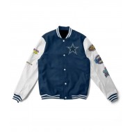  Super Bowl 5x Champions Dallas Cowboys Varsity Navy/White Jacket
