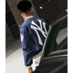  Supreme NY Yankees GTA 5 Blue Varsity Jacket
