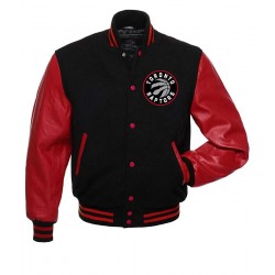  Toronto Raptors NBA Red and Black Letterman Jacket 