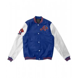  Varsity Atlanta Braves White/Blue Jacket