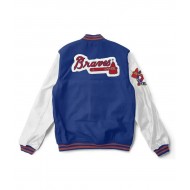  Varsity Atlanta Braves White/Blue Jacket