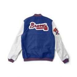  Varsity Atlanta Braves White/Blue Jacket