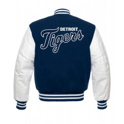  Varsity Detroit Tigers Blue and White Jacket