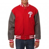  Varsity Philadelphia Phillies Charcoal and Red Jacket