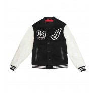 04 BBC White and Black Letterman Jacket