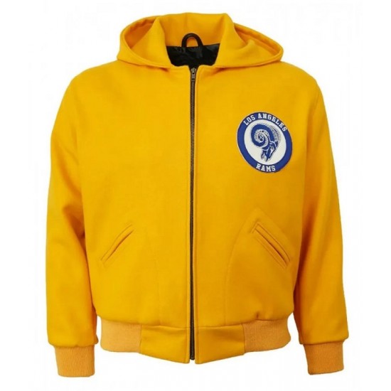 1950 Los Angeles Rams Yellow Wool Hooded Jacket