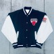 1990s Chicago Bulls Black and White Varsity Jacket