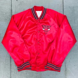 1990’s Chicago Bulls Red Satin Locker Line Jacket