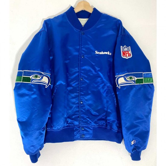 1990’s Seattle Seahawks Royal Satin Jacket 1990’s Seattle Seahawks Royal Satin Jacket