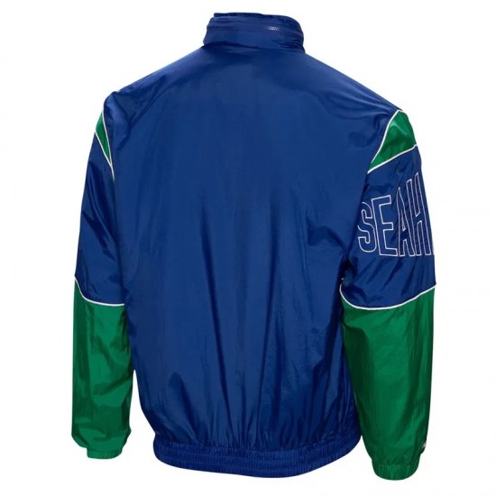1992 Seattle Seahawks Sideline Royal and Green Jacket