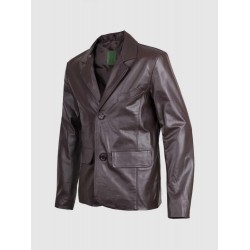2 Button Brown Leather Blazer
