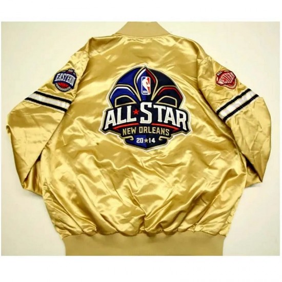 2014 All Star Game New Orlean Satin Golden Jacket