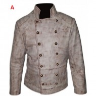 310 To Yuma Charlie Prince, Distressed White Real Leather Coat
