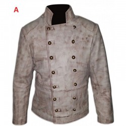 310 To Yuma Charlie Prince, Distressed White Real Leather Coat
