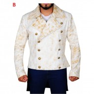 310 To Yuma Charlie Prince, Distressed White Real Leather Coat