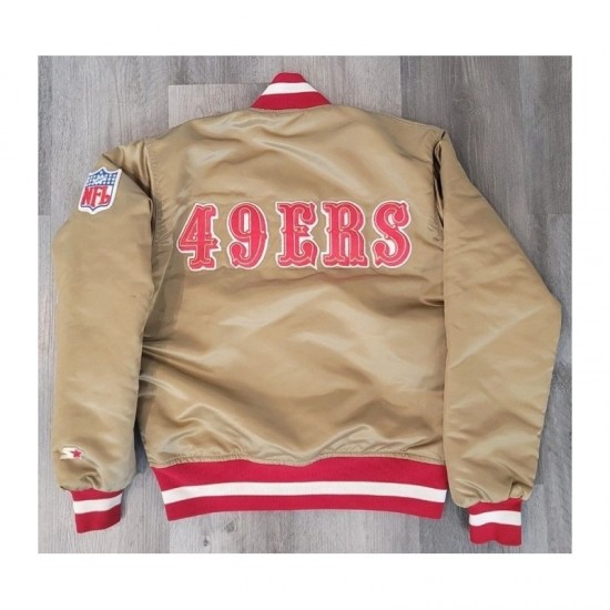 49ers ChalkLine Team NFL Gold Satin Jacket Reference: