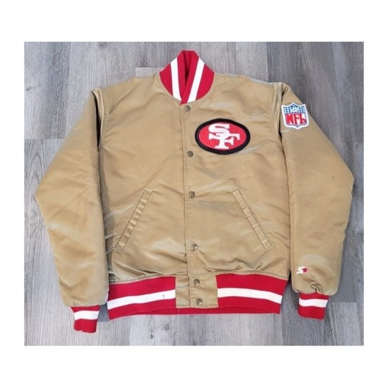 49ers ChalkLine Team NFL Gold Satin Jacket Reference: