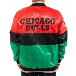 75th Anniversary Chicago Bulls Red Satin Jacket