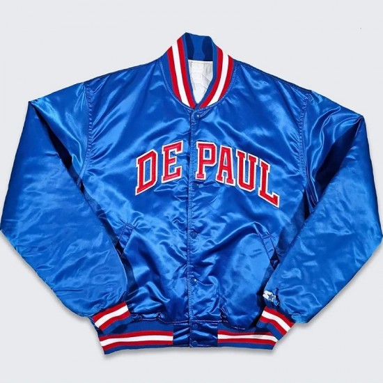 80’s Depaul Blue Demons Bomber Jacket 80’s Depaul Blue Demons Bomber Jacket