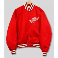 90’s Detroit Red Wings Red Bomber Jacket 