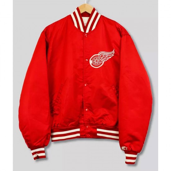 90’s Detroit Red Wings Red Bomber Jacket