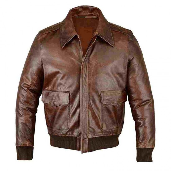 Airforce Aviator Leather Bomber Jacket