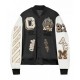 Off White AC Milan Black Bomber Varsity Jacket Off White AC Milan Black Bomber Varsity Jacket