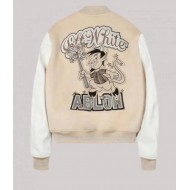 Off White AC Milan Varsity Bomber Off White Jacket
