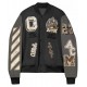 Off White AC Milan Varsity Bomber Off White Jacket Off White AC Milan Varsity Bomber Off White Jacket