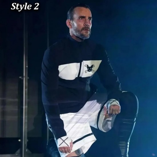 AEW Revolution CM Punk Black Fleece Jacket