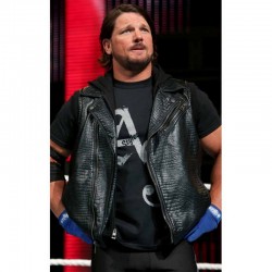 AJ Styles Leather Vest with Hoodie