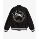 ASAP Rocky Stussy CDG Black Wool Letterman Varsity Jacket ASAP Rocky Stussy CDG Black Wool Letterman Varsity Jacket