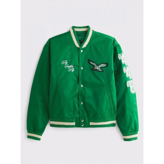 Abercrombie Chiefs Green Varsity Bomber Jacket