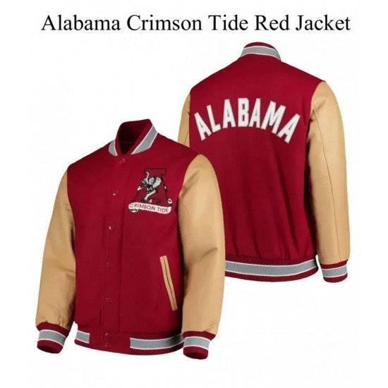 Alabama Crimson Tide Red Varsity Jacket Alabama Crimson Tide Red Varsity Jacket