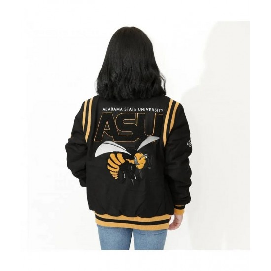 Alabama State University Unisex Black Varsity Jacket Alabama State University Unisex Black Varsity Jacket