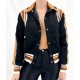 Alicia Vikander Irma Vep Mira Varsity Wool Black and Brown Jacket Alicia Vikander Irma Vep Mira Varsity Wool Black and Brown Jacket