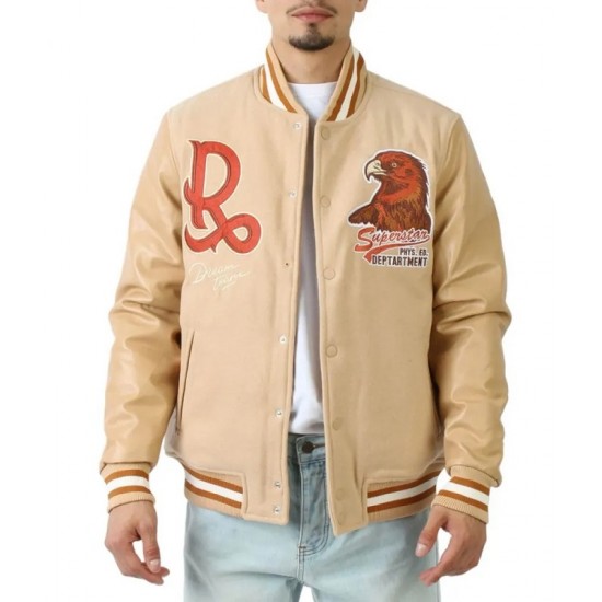 All American Dream Team Superstar Beige Varsity Jacket All American Dream Team Superstar Beige Varsity Jacket