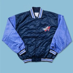 Anaheim Angels Navy & Light Blue Bomber Satin Jacket