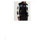 Appliqued Wool Blend Felt and Leather Varsity Bomber Jacket Appliqued Wool Blend Felt and Leather Varsity Bomber Jacket