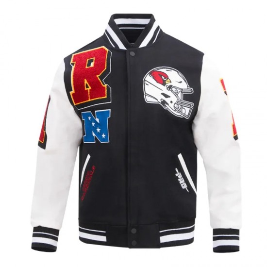 Arizona Cardinals Mashup Rib Varsity Wool and Leather Jacket Arizona Cardinals Mashup Rib Varsity Wool and Leather Jacket