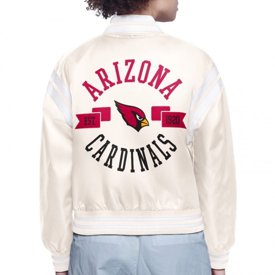 Arizona Cardinals Printed Logo Varsity Satin Jacket Arizona Cardinals Printed Logo Varsity Satin Jacket
